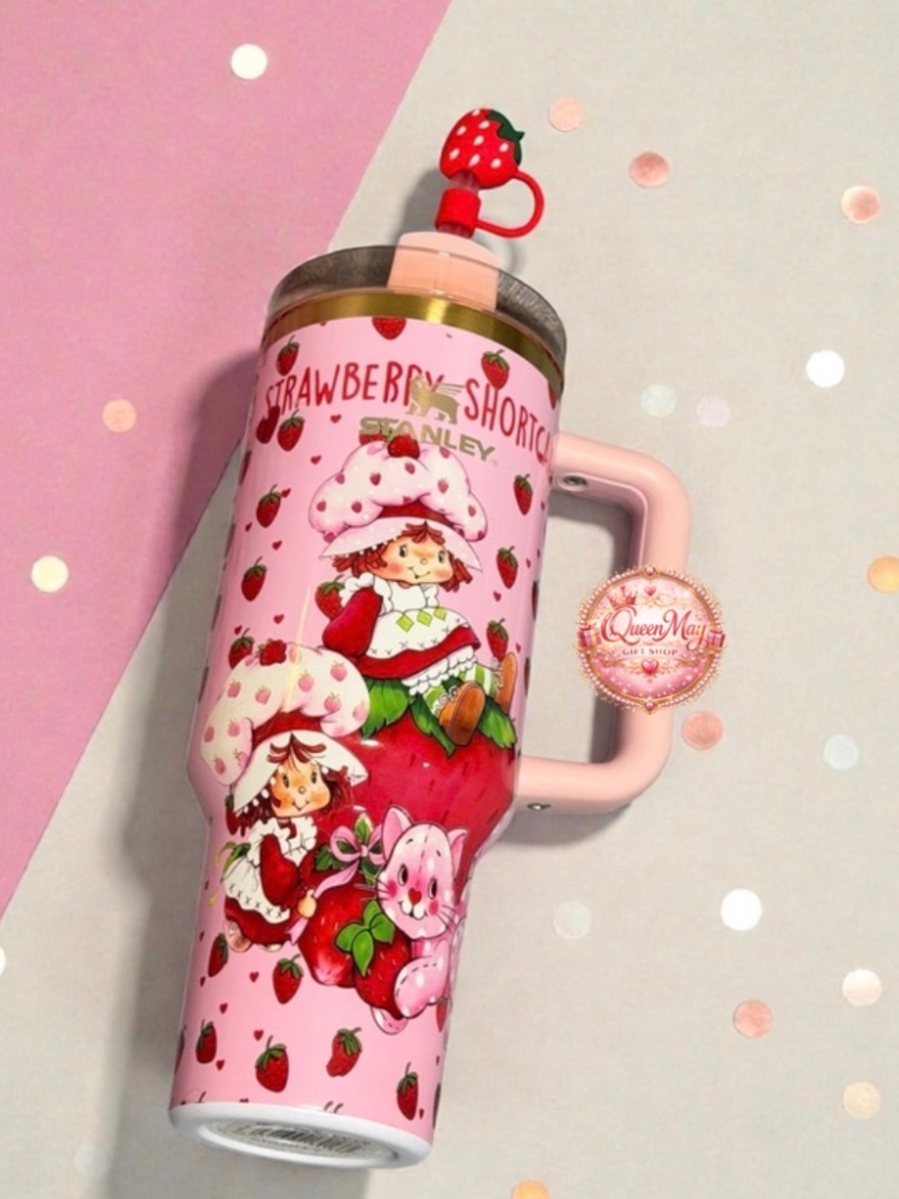Stanley Pink Tumbler with Strawberry Shortcake - Picture 4 of 4